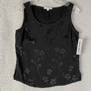 Vintage Spencer Alexis Tank Top Women Small Black Floral Witchy Whimsigoth Y2K